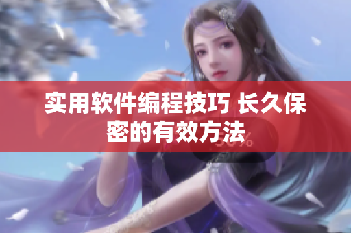 实用软件编程技巧 长久保密的有效方法