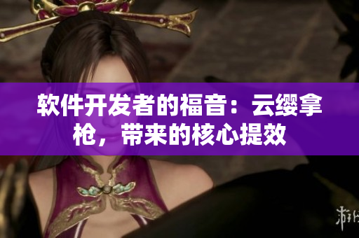 软件开发者的福音：云缨拿枪，带来的核心提效