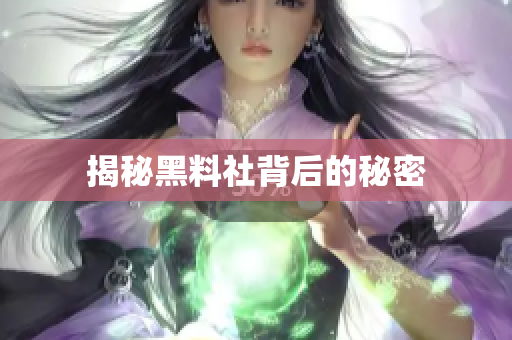 揭秘黑料社背后的秘密