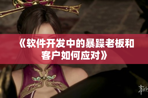 《软件开发中的暴躁老板和客户如何应对》