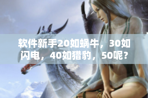 软件新手20如蜗牛，30如闪电，40如猎豹，50呢？