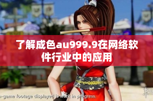 了解成色au999.9在网络软件行业中的应用