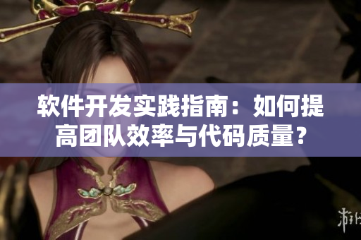 软件开发实践指南：如何提高团队效率与代码质量？