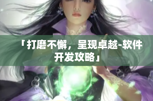 「打磨不懈，呈现卓越-软件开发攻略」