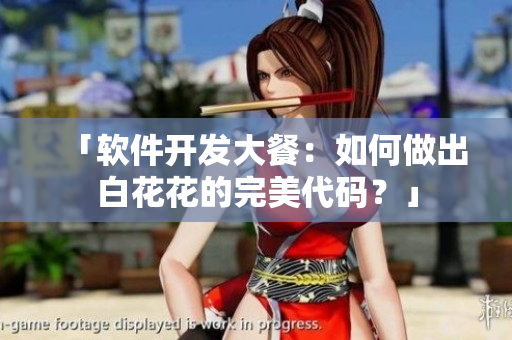 「软件开发大餐：如何做出白花花的完美代码？」