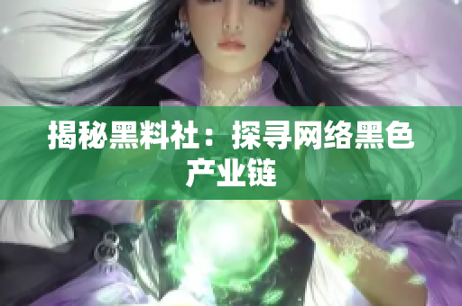 揭秘黑料社：探寻网络黑色产业链