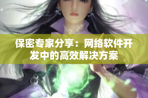 保密专家分享：网络软件开发中的高效解决方案