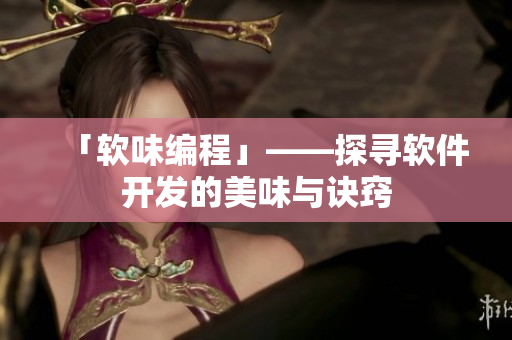 「软味编程」——探寻软件开发的美味与诀窍