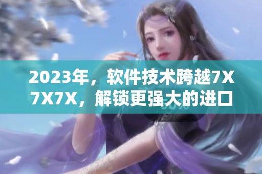 2023年，软件技术跨越7X7X7X，解锁更强大的进口市场