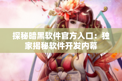 探秘暗黑软件官方入口：独家揭秘软件开发内幕