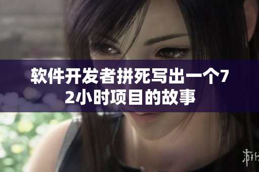 软件开发者拼死写出一个72小时项目的故事