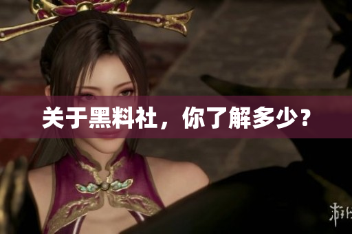 关于黑料社，你了解多少？