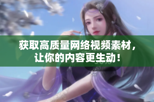 获取高质量网络视频素材，让你的内容更生动！