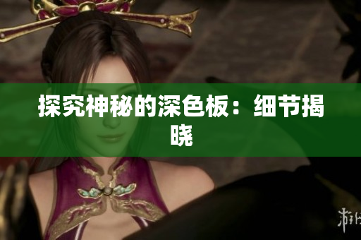 探究神秘的深色板：细节揭晓