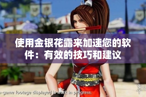 使用金银花露来加速您的软件：有效的技巧和建议
