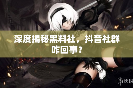 深度揭秘黑料社，抖音社群咋回事？