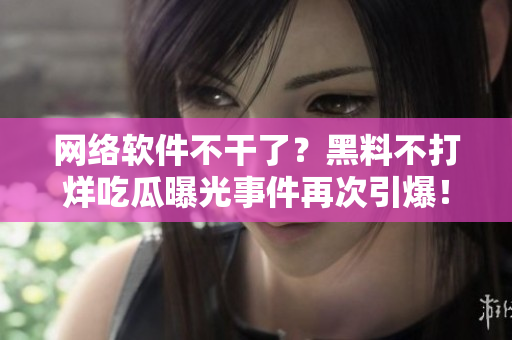 网络软件不干了？黑料不打烊吃瓜曝光事件再次引爆！