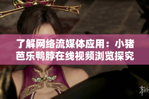 了解网络流媒体应用：小猪芭乐鸭脖在线视频浏览探究