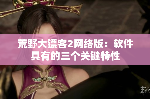 荒野大镖客2网络版：软件具有的三个关键特性