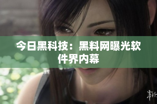 今日黑科技：黑料网曝光软件界内幕