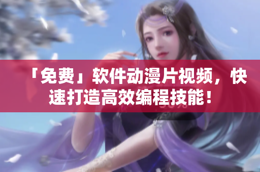 「免费」软件动漫片视频，快速打造高效编程技能！
