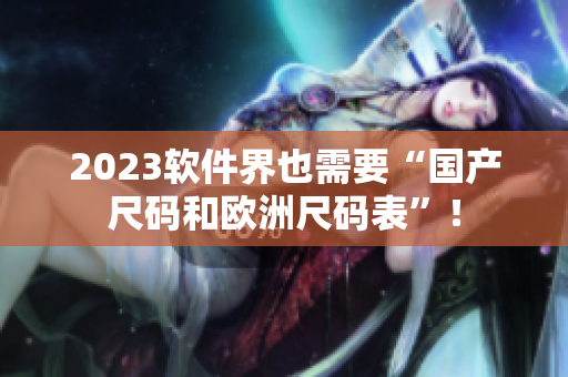 2023软件界也需要“国产尺码和欧洲尺码表”！