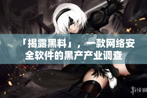 「揭露黑料」，一款网络安全软件的黑产产业调查