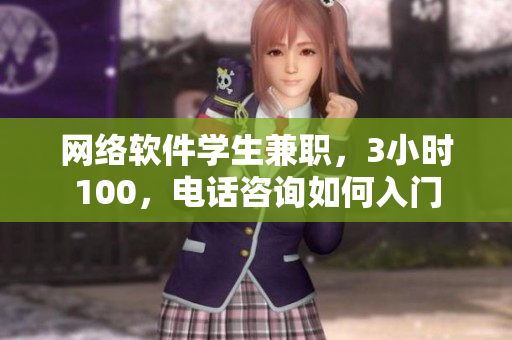 网络软件学生兼职，3小时100，电话咨询如何入门