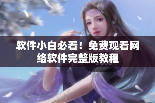 软件小白必看！免费观看网络软件完整版教程