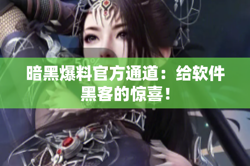 暗黑爆料官方通道：给软件黑客的惊喜！