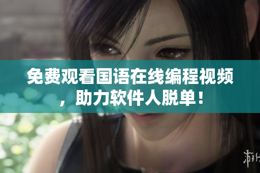 免费观看国语在线编程视频，助力软件人脱单！