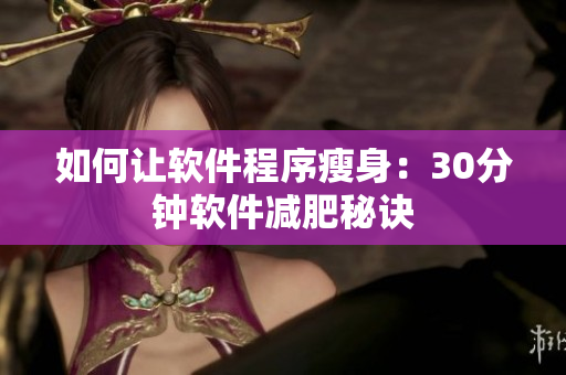 如何让软件程序瘦身：30分钟软件减肥秘诀