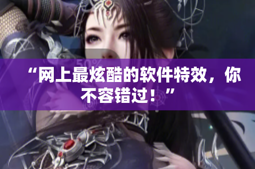 “网上最炫酷的软件特效，你不容错过！”