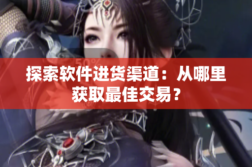 探索软件进货渠道：从哪里获取最佳交易？