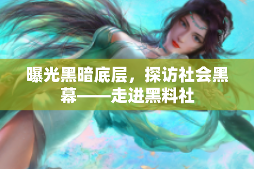 曝光黑暗底层，探访社会黑幕——走进黑料社
