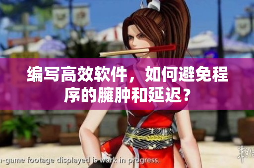 编写高效软件，如何避免程序的臃肿和延迟？