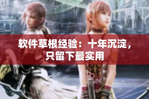 软件草根经验：十年沉淀，只留下最实用