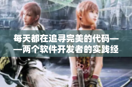 每天都在追寻完美的代码——两个软件开发者的实践经验