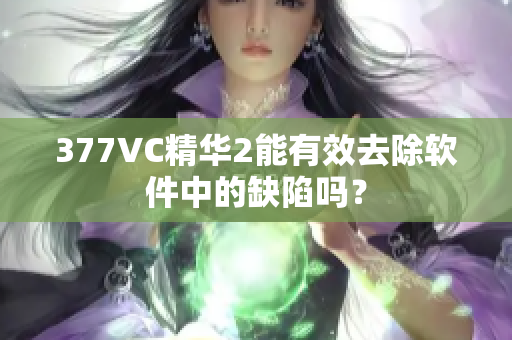 377VC精华2能有效去除软件中的缺陷吗？