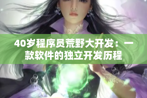 40岁程序员荒野大开发：一款软件的独立开发历程