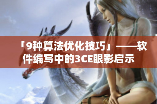 「9种算法优化技巧」——软件编写中的3CE眼影启示