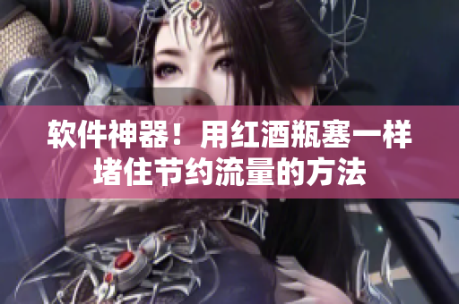 软件神器！用红酒瓶塞一样堵住节约流量的方法