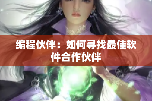 编程伙伴：如何寻找最佳软件合作伙伴