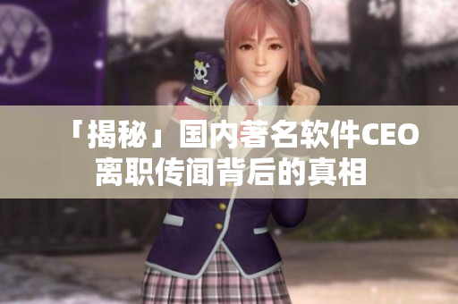 「揭秘」国内著名软件CEO离职传闻背后的真相