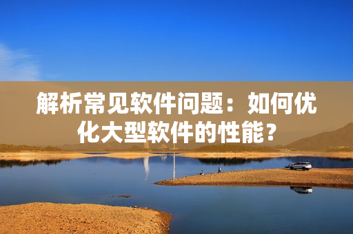 解析常见软件问题：如何优化大型软件的性能？